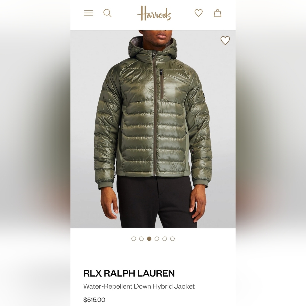 RLX Polo Ralph Lauren Green Down Hybrid Jacket